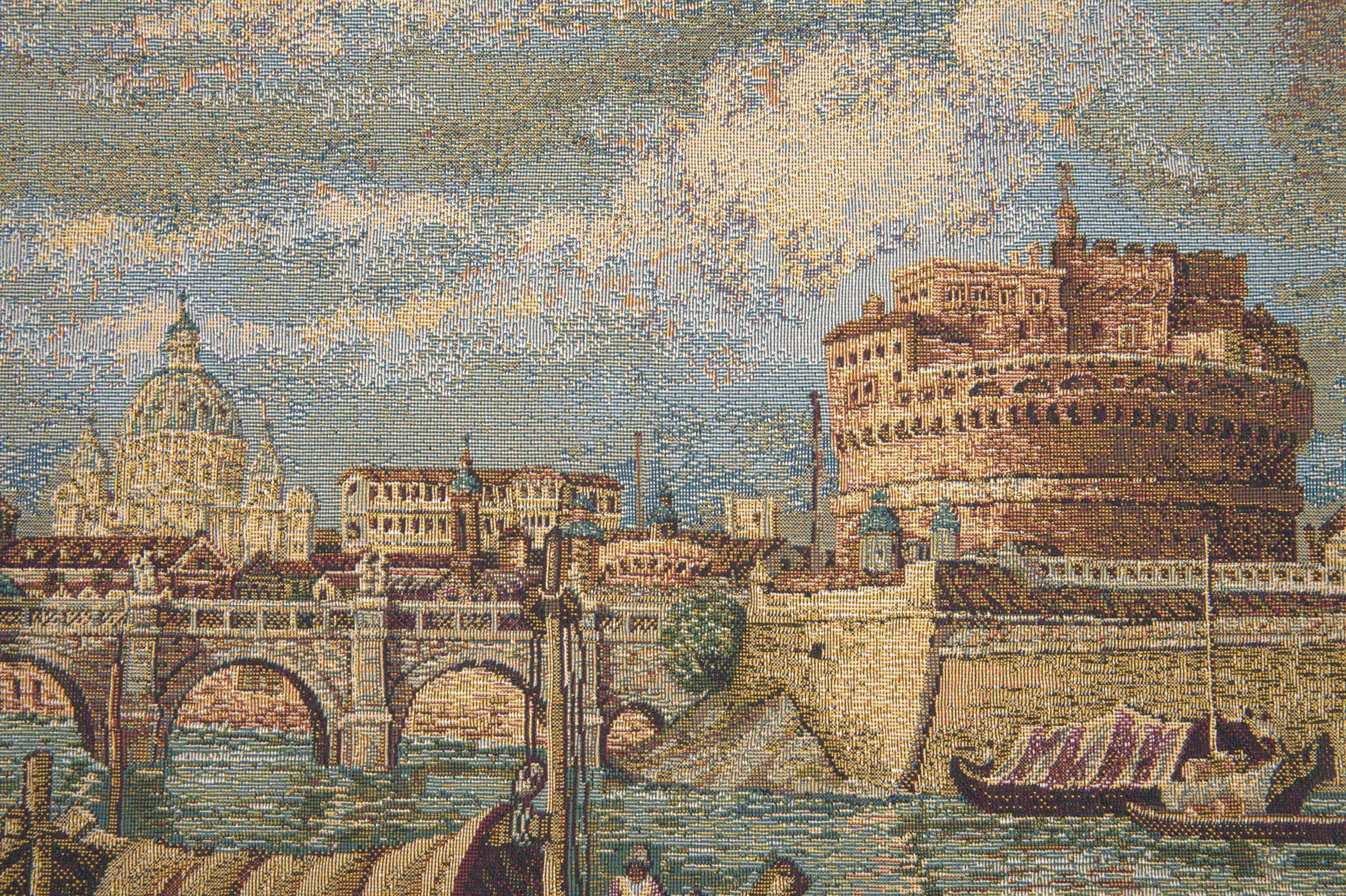 Rome Italian Tapestry Wall Hanging 19x13 Inch Cotton Jacquard Woven Wall Tapestry