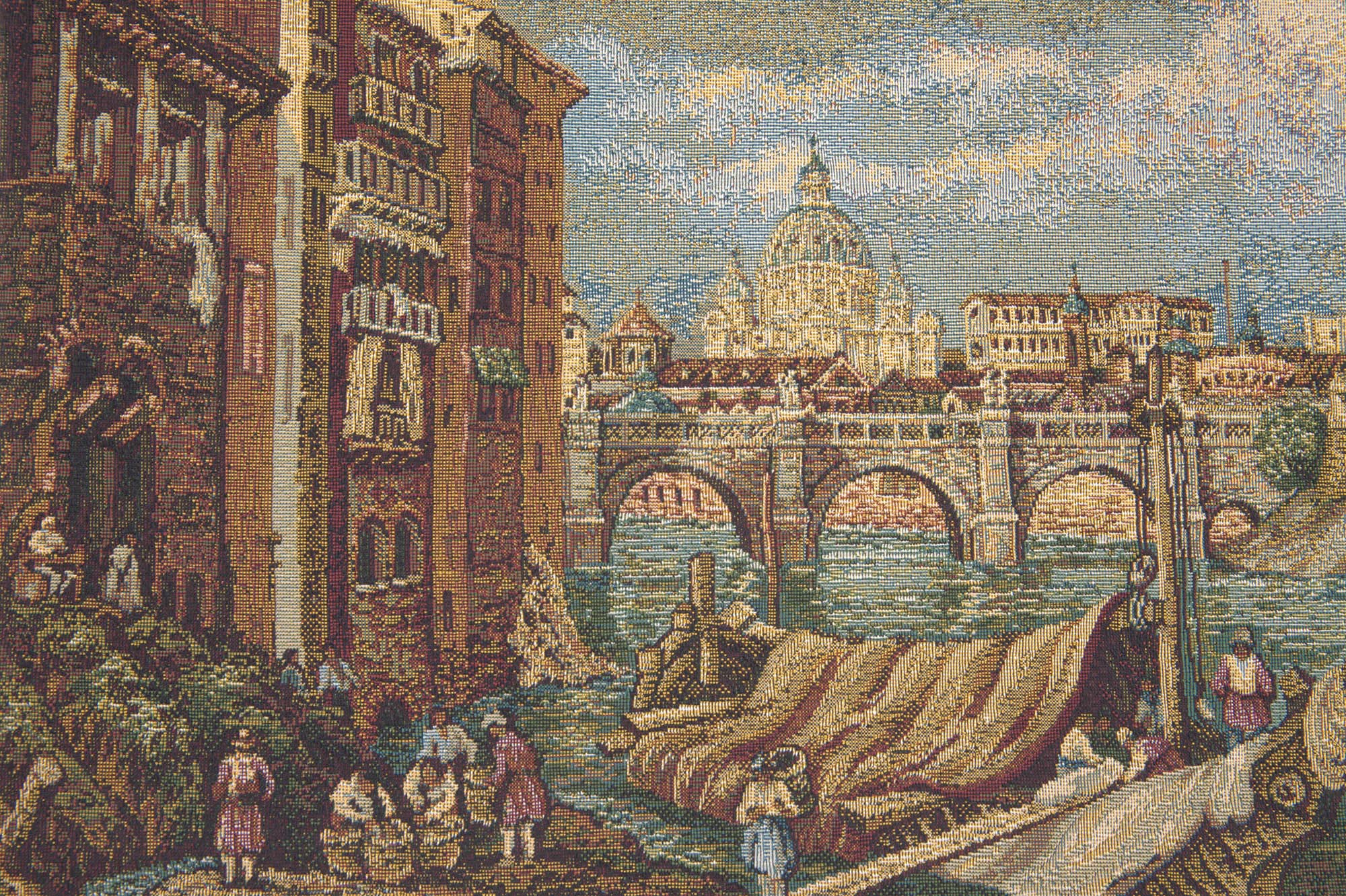 Rome Italian Tapestry Wall Hanging 19x13 Inch Cotton Jacquard Woven Wall Tapestry