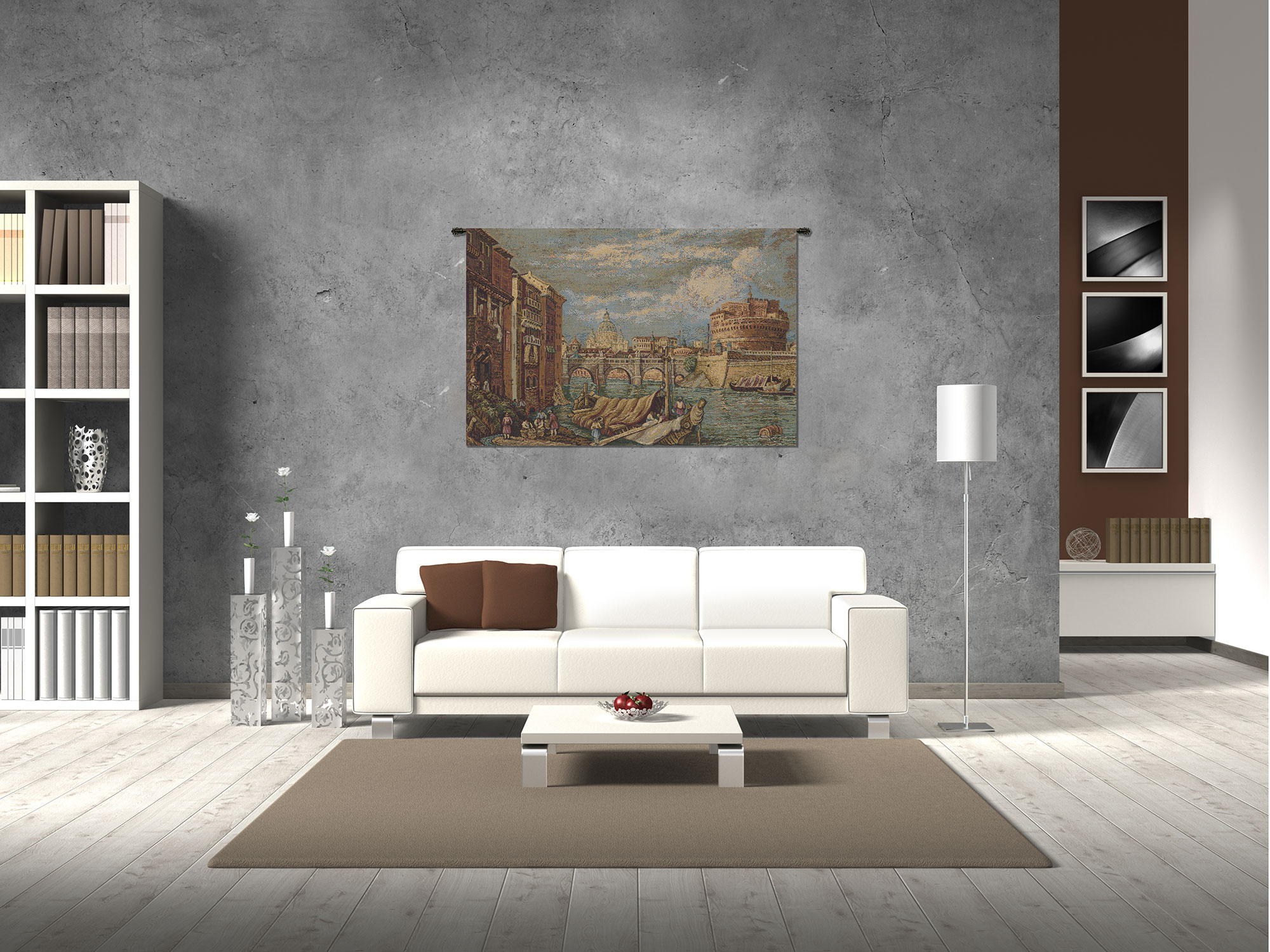 Rome Italian Tapestry Wall Hanging 19x13 Inch Cotton Jacquard Woven Wall Tapestry
