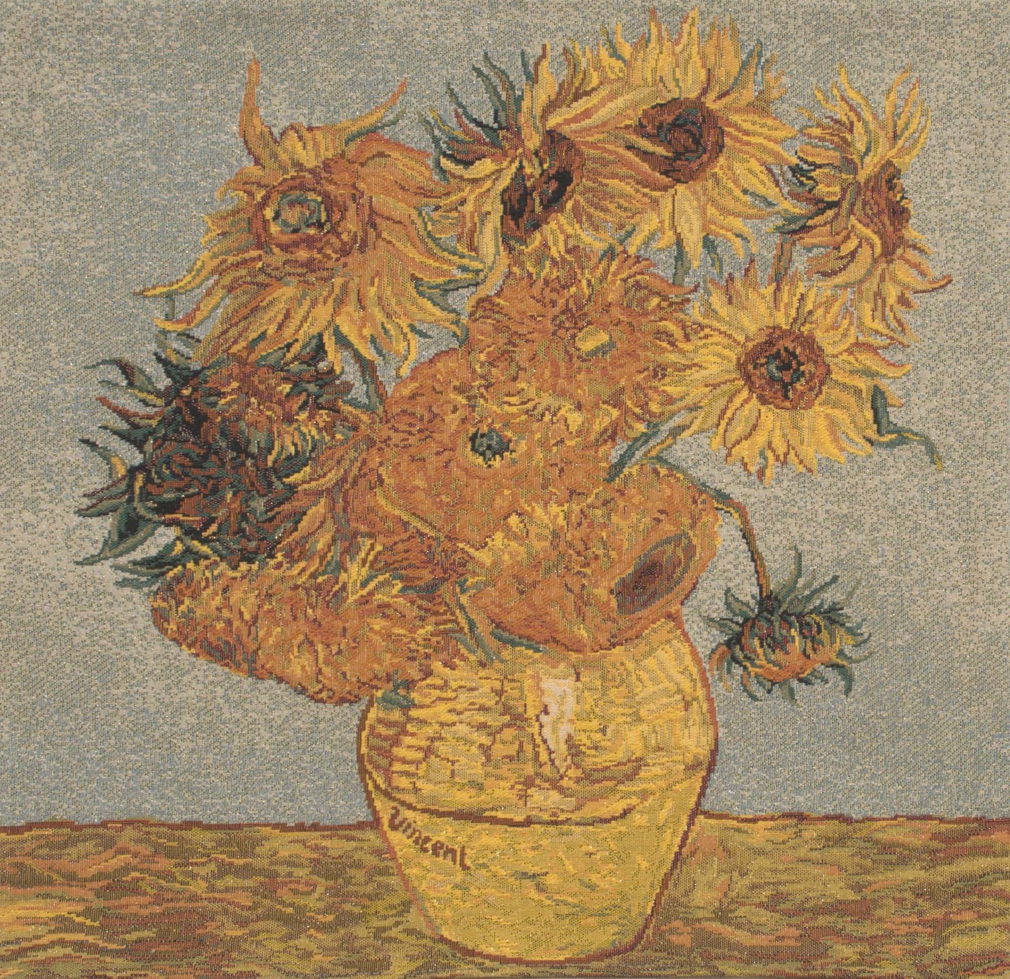 Vincent Van Gogh Sun III Tapestry Pillow Cover 18x18 Inch Cotton Jacquard Woven Cushion Cover