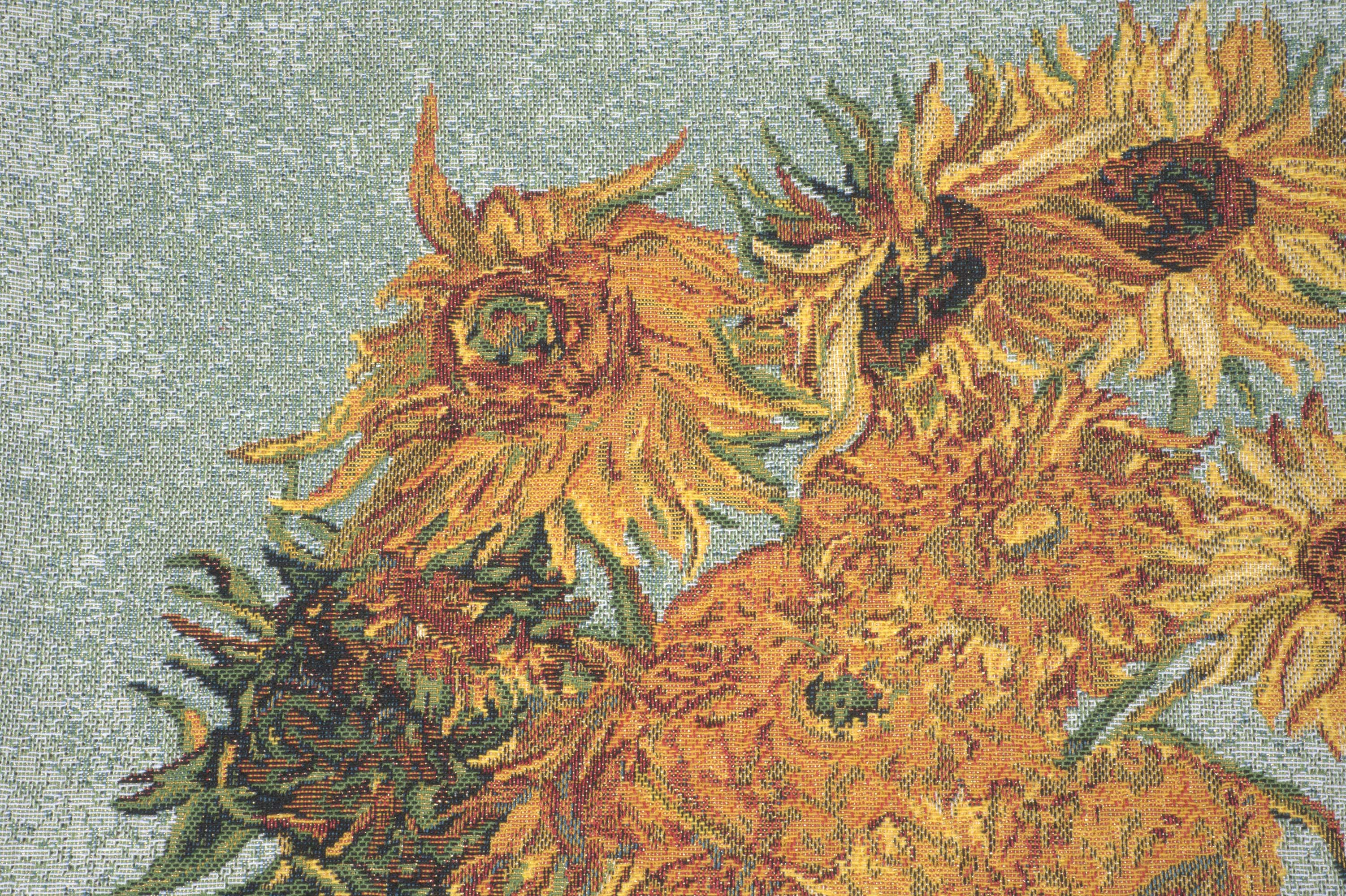 Vincent Van Gogh Sun III Tapestry Pillow Cover 18x18 Inch Cotton Jacquard Woven Cushion Cover