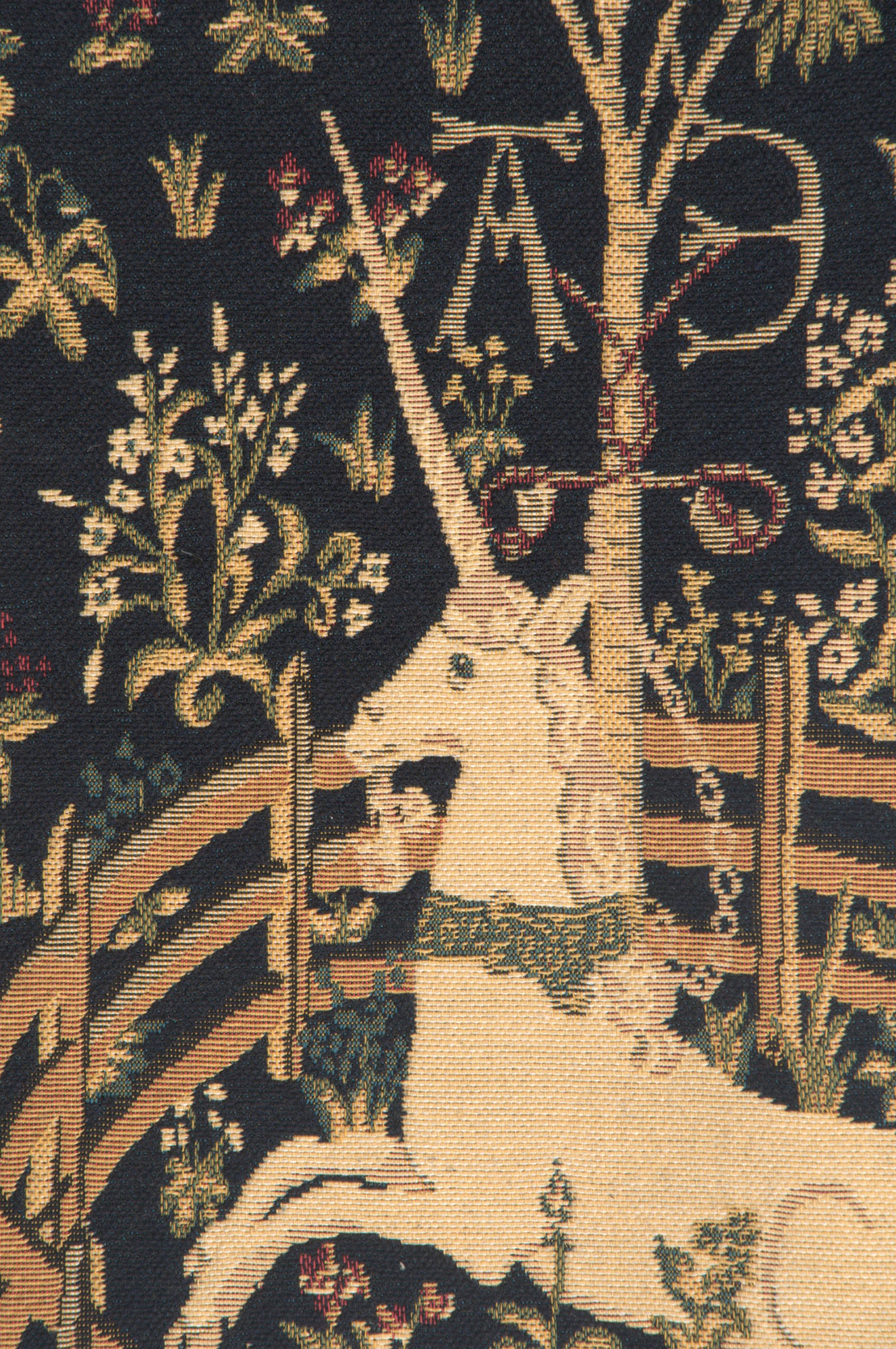 Unicorn in Captivity European Tapestry Wall Hanging 25x18