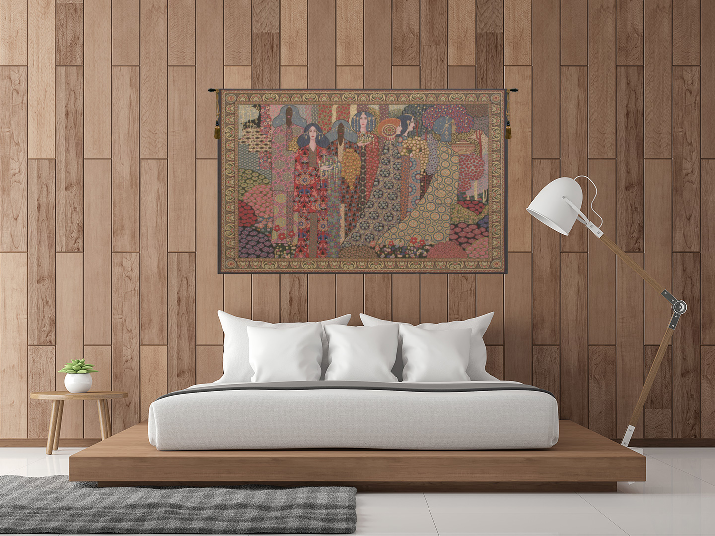 Vittorio Zecchin Aladin Decorative Tapestry Wall Hanging 26 x 34 in Art Deco Oriental Jacquard Woven Wall Art Home Decor