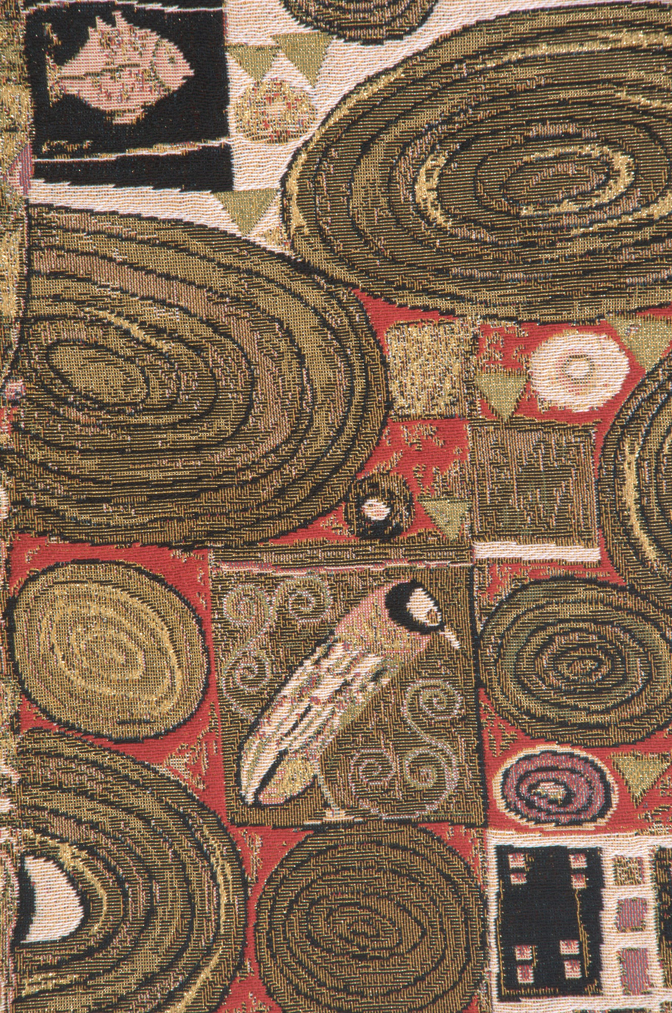 Gustav Klimt Accomplissement Vintage Tapestry Wall Hanging 29 x 18 in Art Nouveau Romantic Couple Jacquard Woven Wall Art