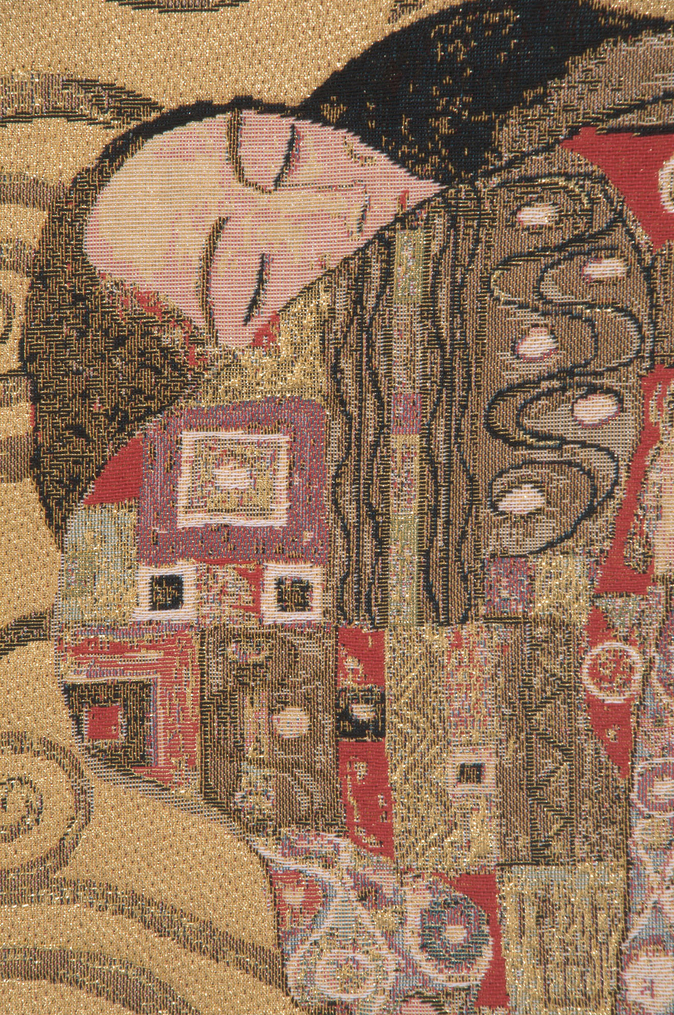 Gustav Klimt The Accomplissement Gold Tapestry Pillow Cover 18x18 Inch Cotton Jacquard Woven Cushion Cover