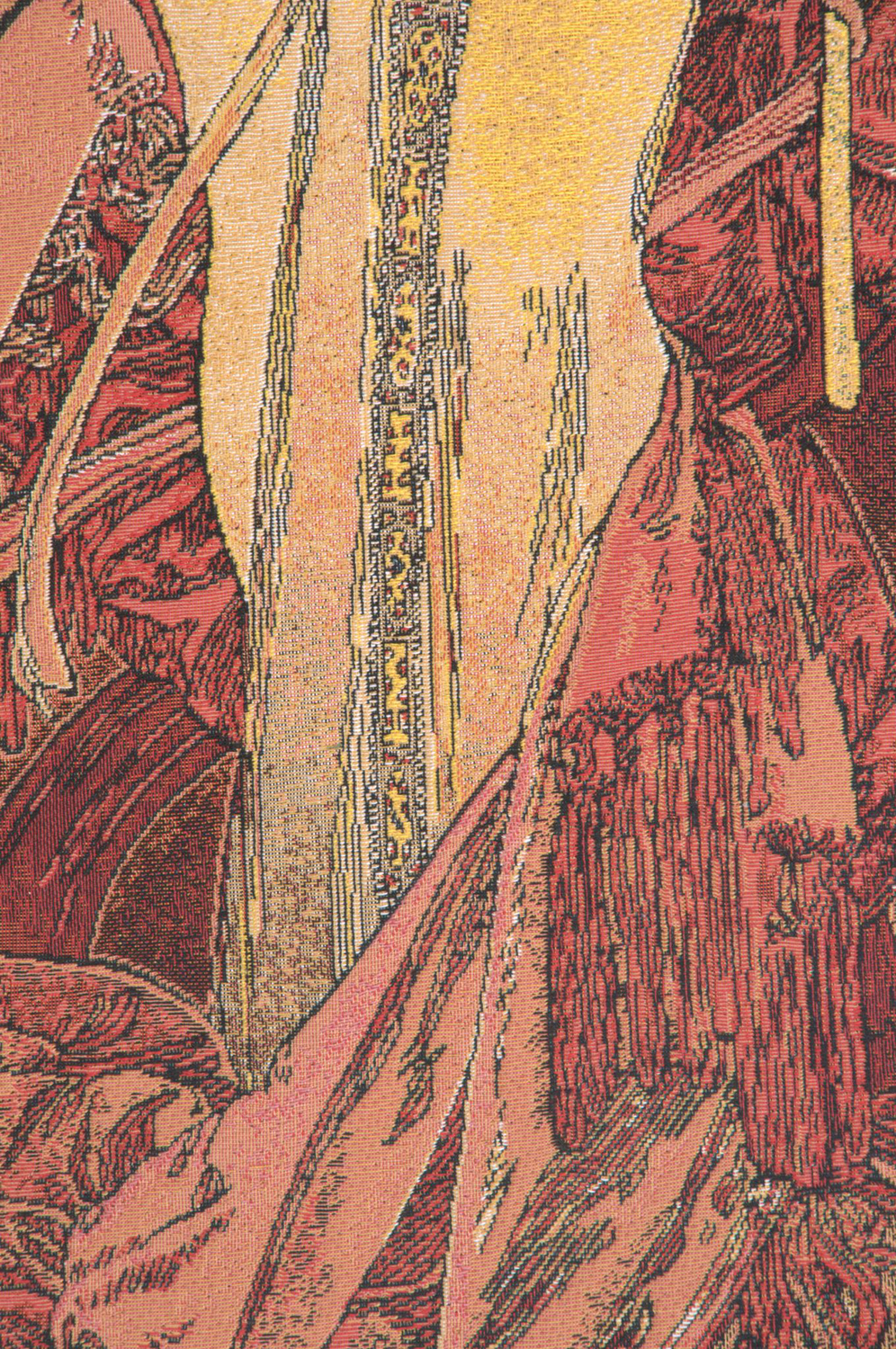 Alphonse Mucha Autumn Tapestry Wall Hanging 39 x 18 in Art Nouveau Seasonal Woman Jacquard Woven Wall Art Home Decor