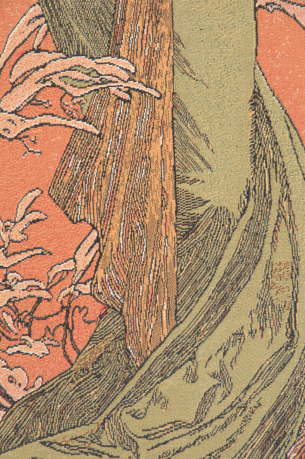 Alphonse Mucha Spring Tapestry Wall Hanging 39 x 18 in Art Nouveau Seasonal Woman Floral Jacquard Woven Wall Art