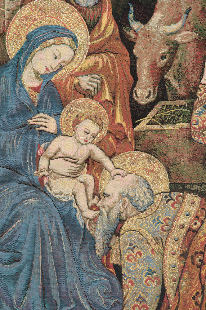 Gentile da Fabriano Adoration Palla Strozzi Italian Tapestry Wall Hanging 18x12 Inch Cotton Jacquard Woven Wall Tapestry