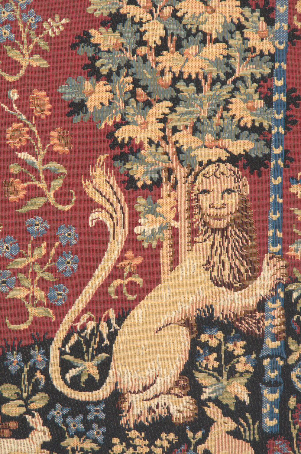 Medieval Sight Vue Vintage Tapestry Wall Hanging 26 x 34 in Lady and Unicorn Five Senses Jacquard Woven Wall Art