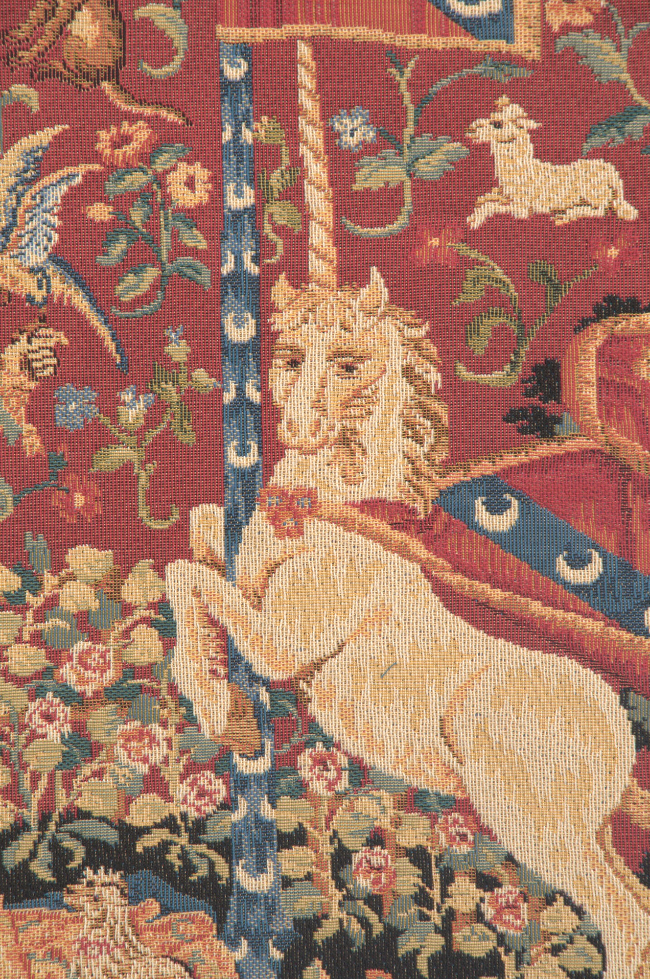 Medieval Taste Le Gout Vintage Tapestry Wall Hanging 18 x 23 in Lady and Unicorn Five Senses Jacquard Woven Wall Art