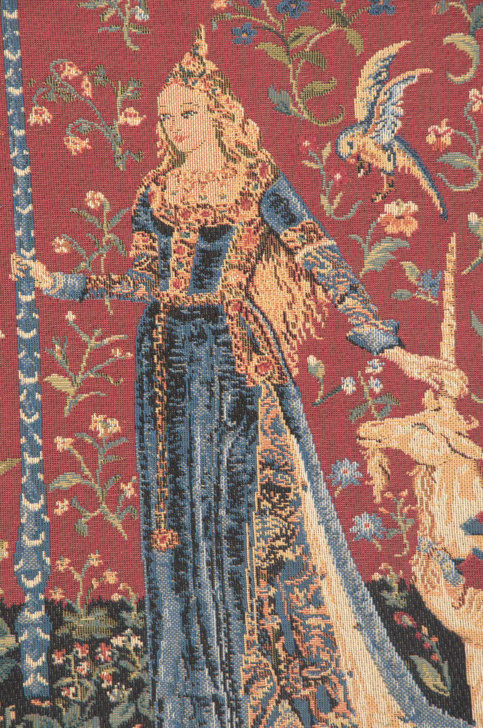 Medieval Touch Toucher Vintage Tapestry Wall Hanging 28 x 36 in Lady and Unicorn Five Senses Jacquard Woven Wall Art