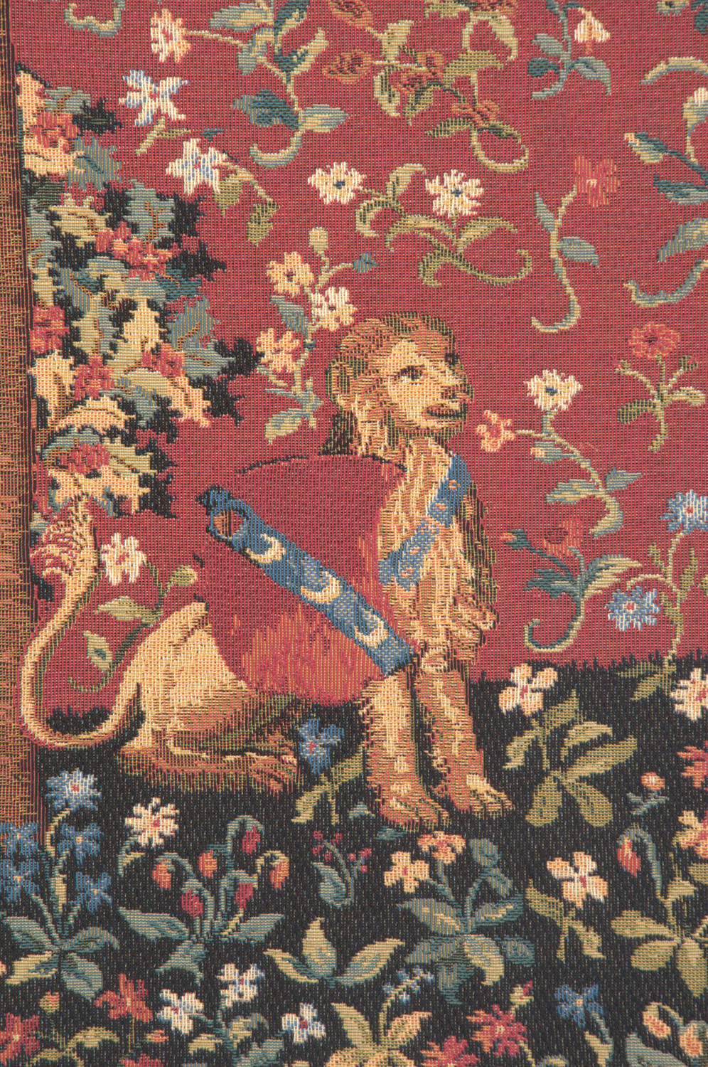 Medieval Touch Toucher Vintage Tapestry Wall Hanging 28 x 36 in Lady and Unicorn Five Senses Jacquard Woven Wall Art