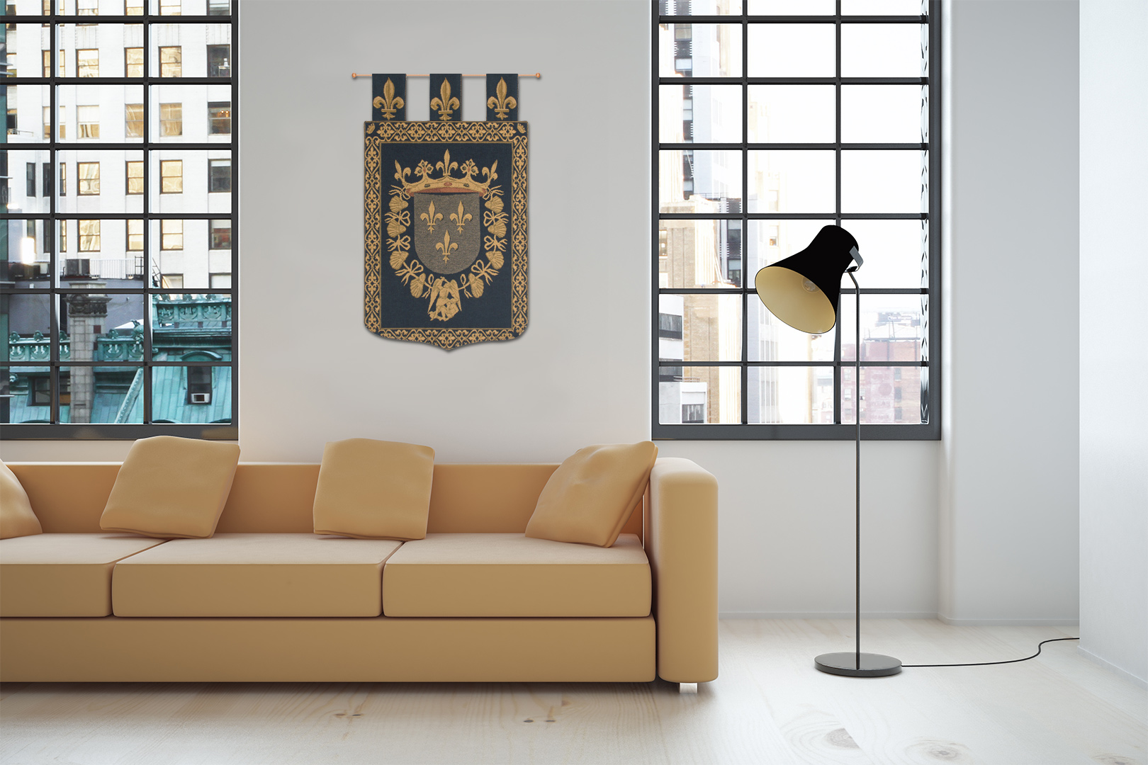 Decorative Blois Floral Tapestry Wall Hanging 24 x 18 in French Botanical Flowers Jacquard Woven Wall Art Traditional Home Decor