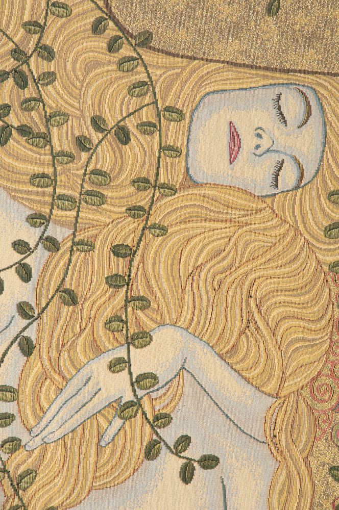 Gustav Klimt Water Snakes Vintage Tapestry Wall Hanging 65 x 24 in Art Nouveau Jacquard Woven Wall Art