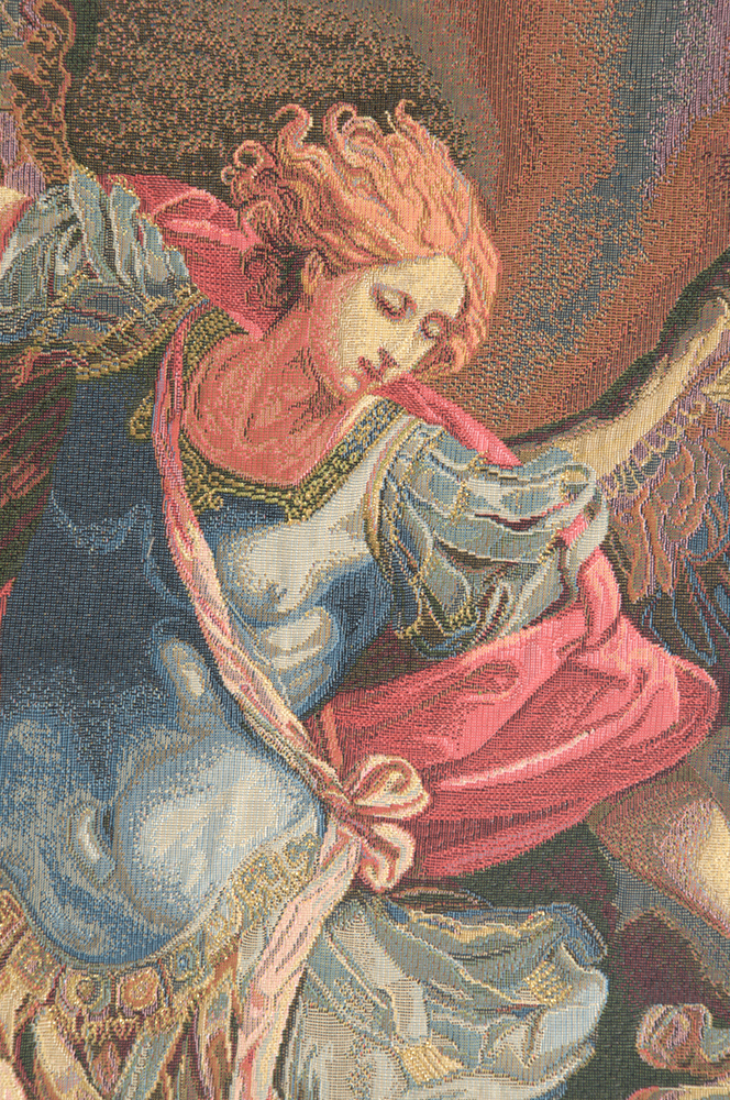 Guido Reni St. Michele Arcangelo Italian Tapestry Wall Hanging 18x12 Inch Cotton Jacquard Woven Wall Tapestry