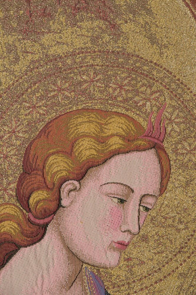 Lorenzo Monaco Angel Italian Tapestry Wall Hanging 34x24 Inch Cotton Jacquard Woven Wall Tapestry