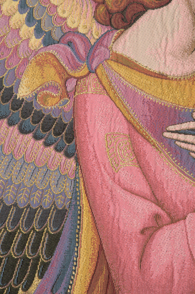 Lorenzo Monaco Angel Italian Tapestry Wall Hanging 34x24 Inch Cotton Jacquard Woven Wall Tapestry