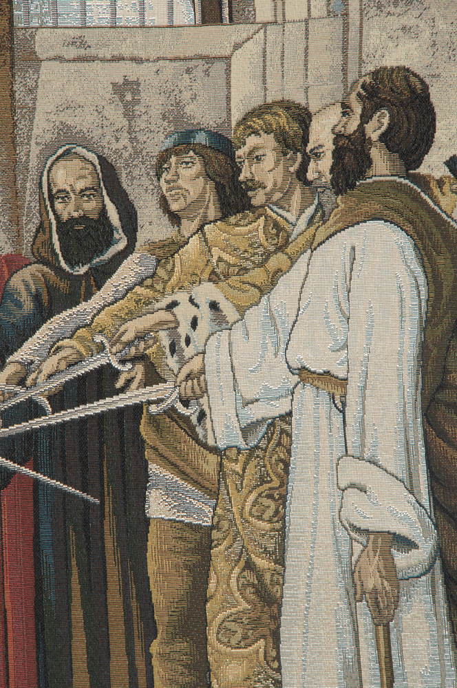Mose Bianchi Oath Italian Tapestry Wall Hanging 24x34 Inch Cotton Jacquard Woven Wall Tapestry