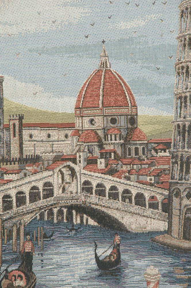 Monuments Italy Italian Tapestry Wall Hanging 25x33 Inch Cotton Jacquard Woven Wall Tapestry