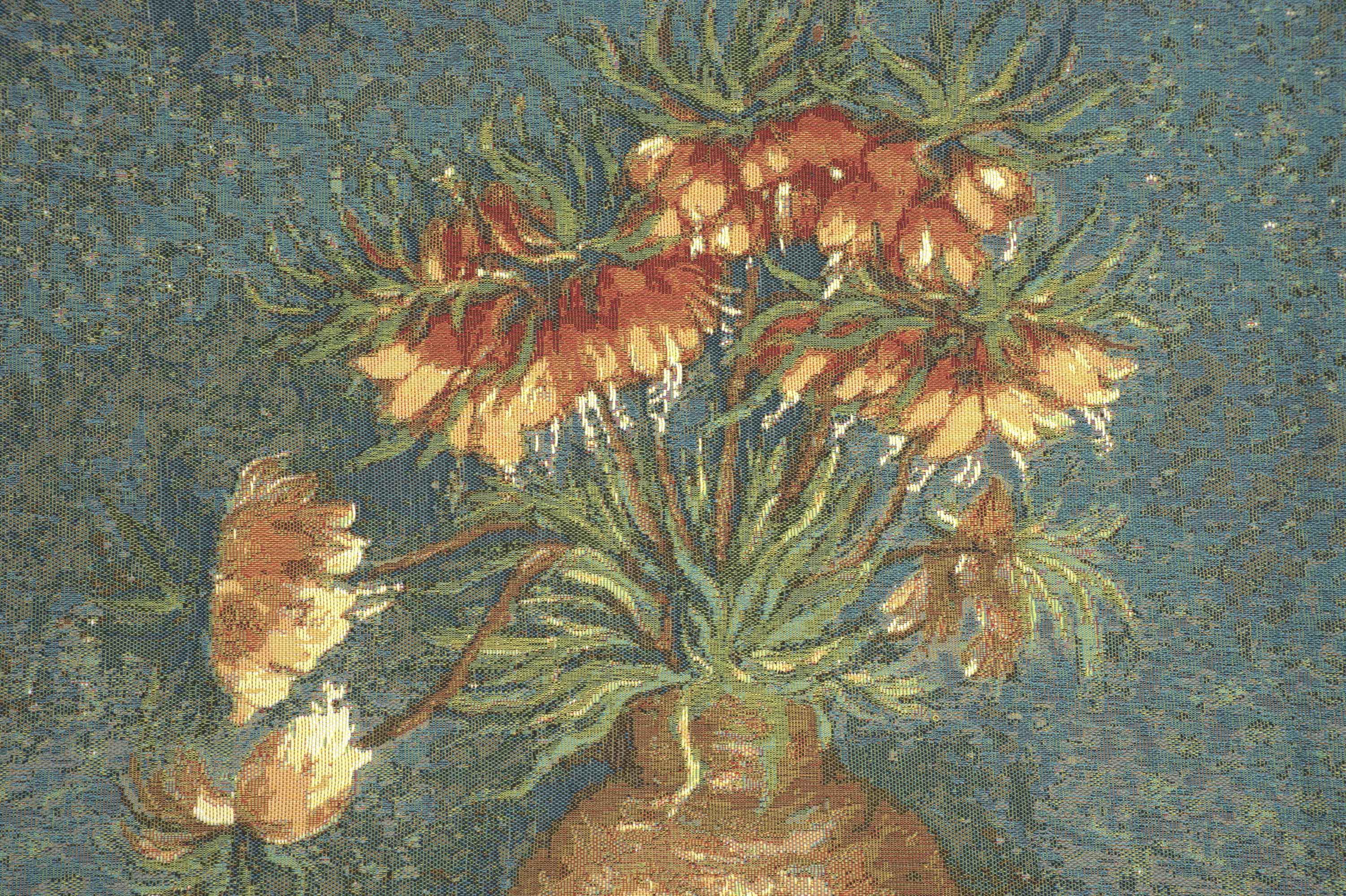 Lilies by Van Gogh European Tapestry Pillow Cover 18x18 Inch Pure Cotton Cushion Cover