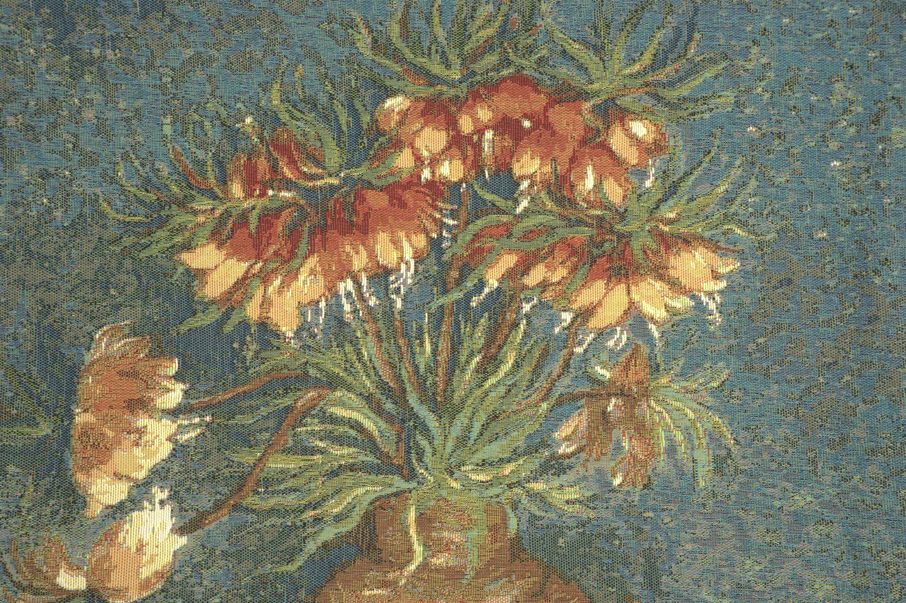 Lilies by Van Gogh European Tapestry Pillow Cover 18x18 Inch Pure Cotton Cushion Cover