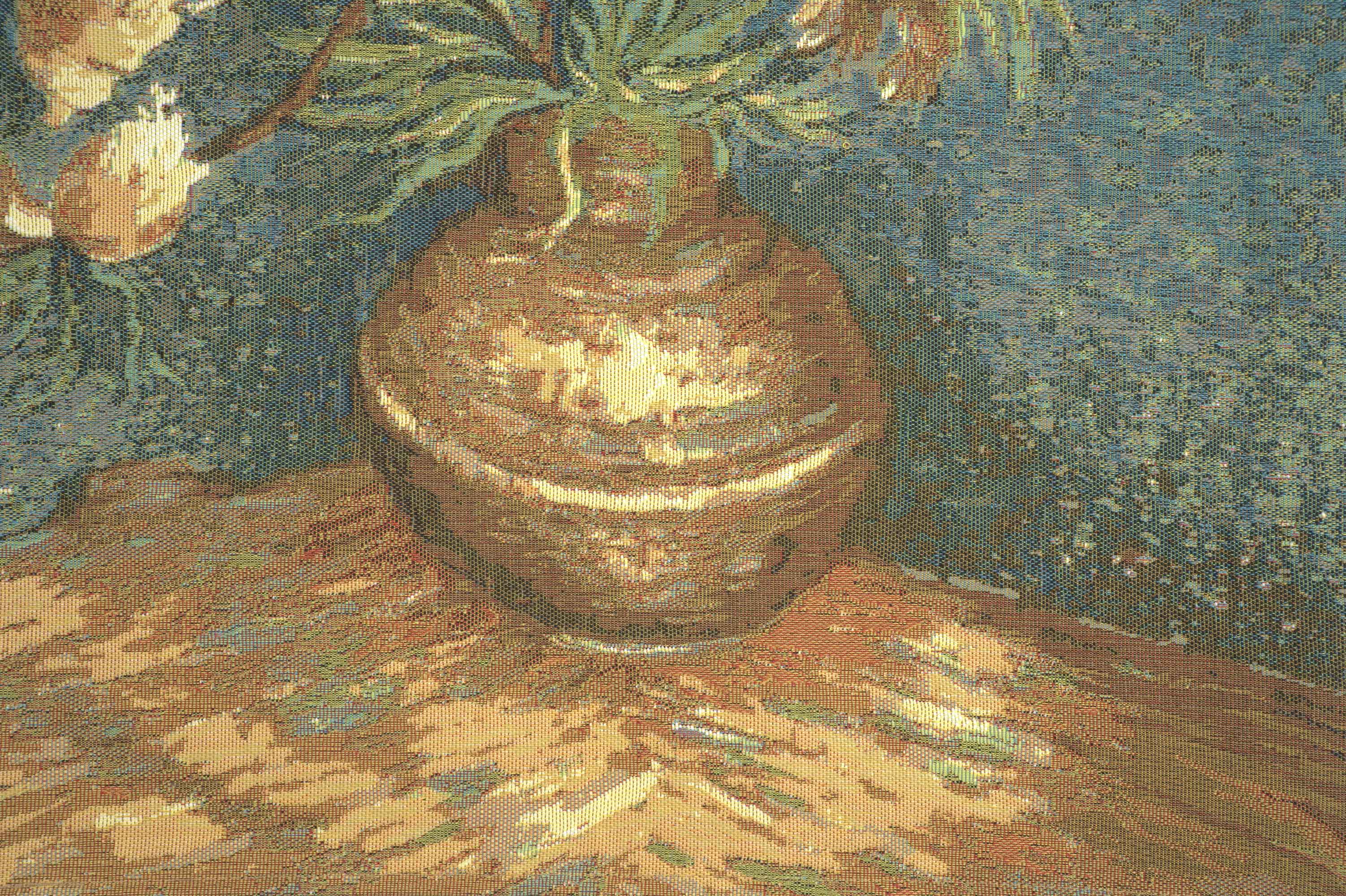 Lilies by Van Gogh European Tapestry Pillow Cover 18x18 Inch Pure Cotton Cushion Cover