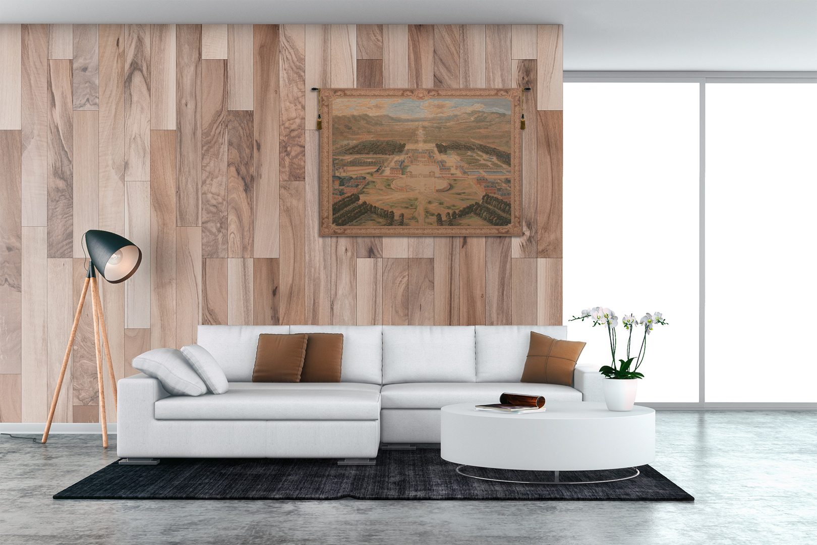 Versailles Castle French Tapestry Wall Hanging 42x58 Inch Cotton Jacquard Woven Wall Tapestry