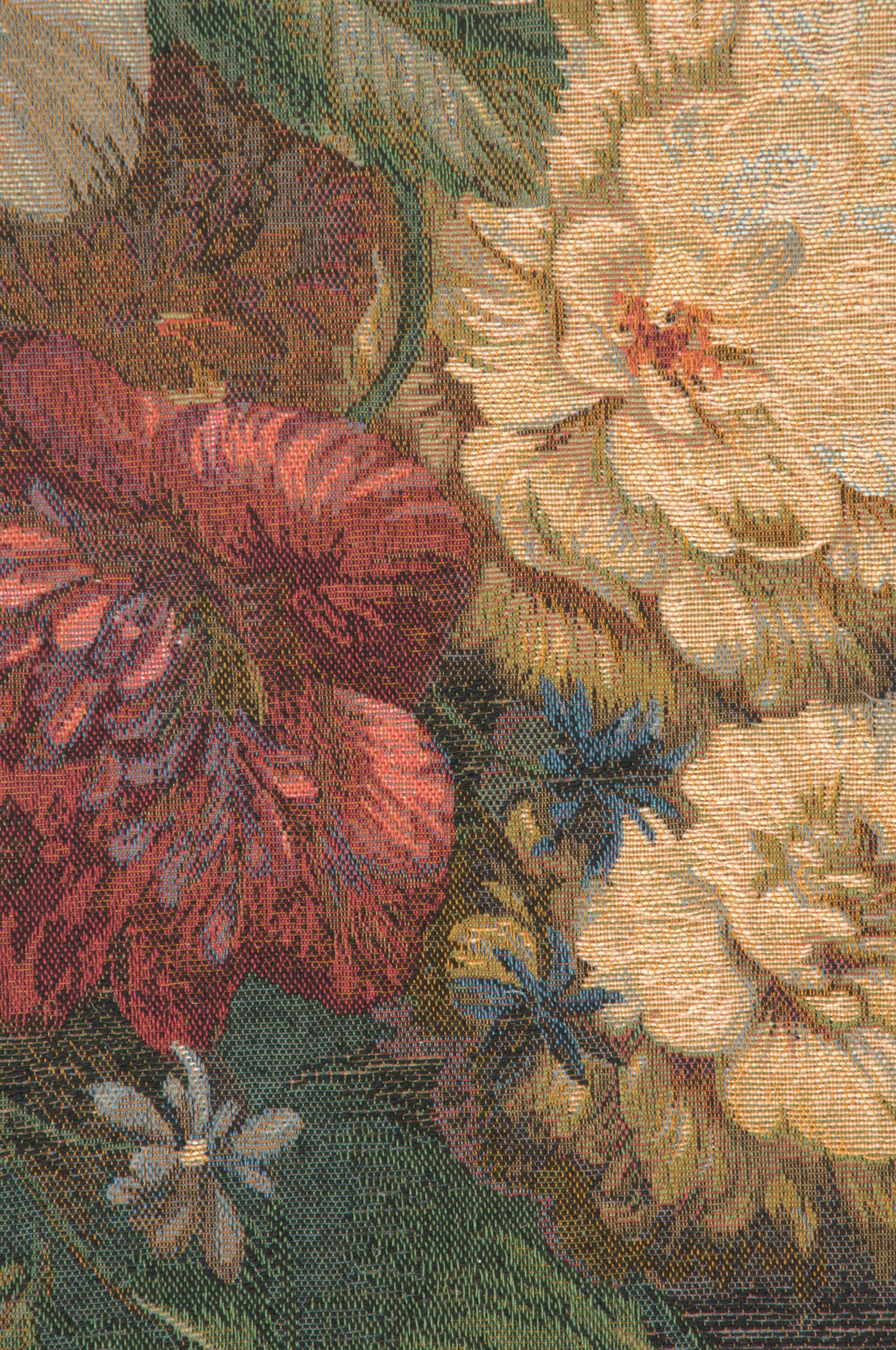 Flowers Centered French Jacquard Woven Table Runner 70x18 Inch Elegant Floral Dining Decor