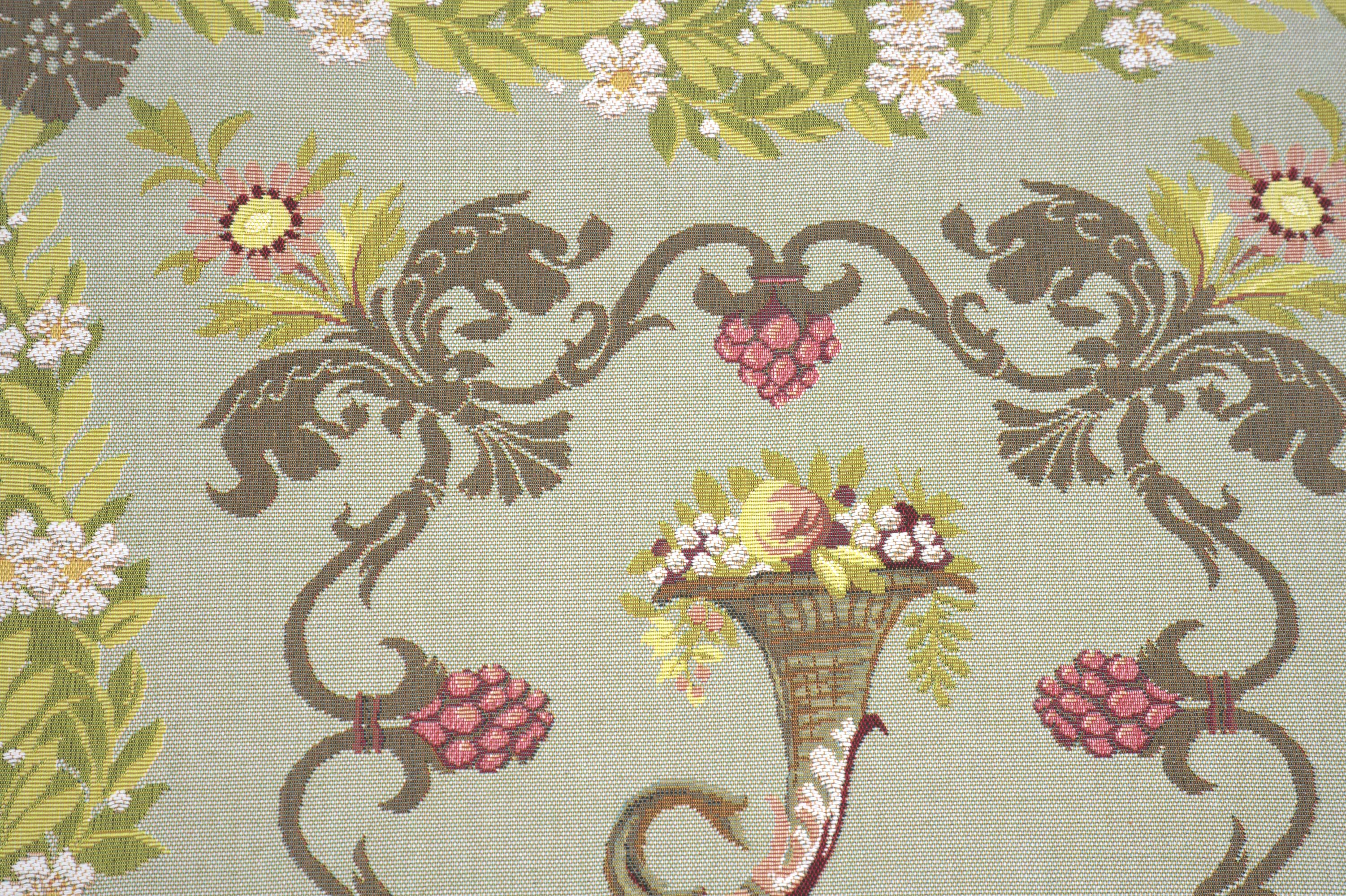 Floral Josephine Tapestry Pillow Cover 19x19 Inch Cotton Jacquard Woven Cushion Cover