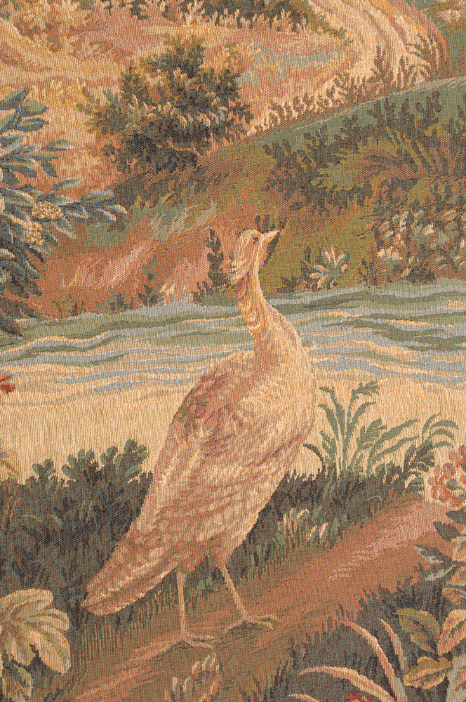 Verdure Aux Oiseaux I French Tapestry Wall Hanging 58 x 43 Inch Birds Woodland Jacquard Woven European Decor