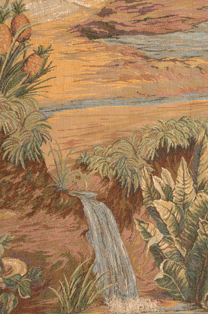 L'Oasis Floral Tapestry Wall Hanging 58 x 44 in Exotic Botanical Garden Jacquard Woven European Home Decor