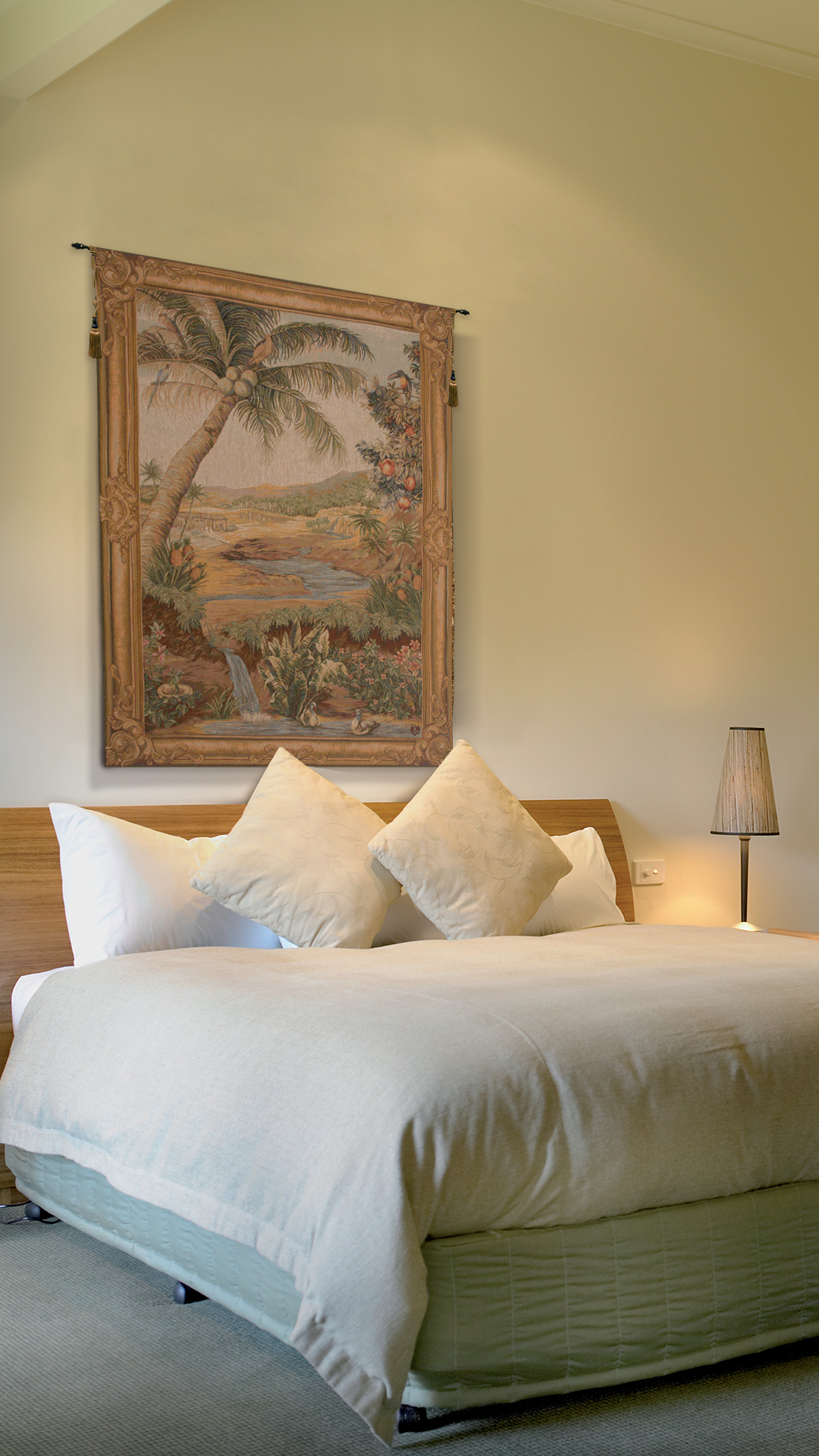 L'Oasis Floral Tapestry Wall Hanging 58 x 44 in Exotic Botanical Garden Jacquard Woven European Home Decor