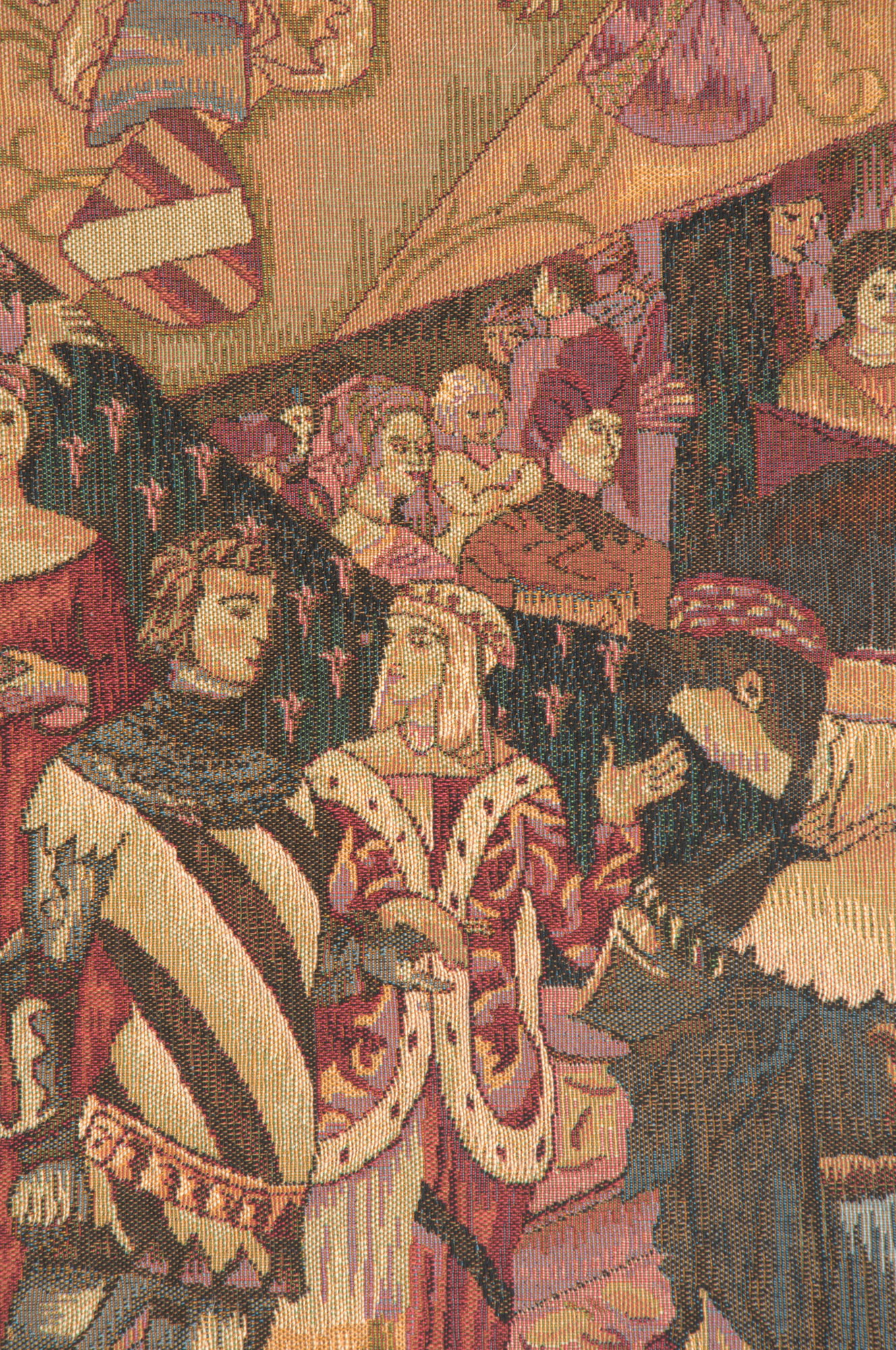 Jean-Paul Laurens Le Tournai Medieval Tapestry Wall Hanging 58 x 42 in Knights Tournament Jacquard Woven Decor