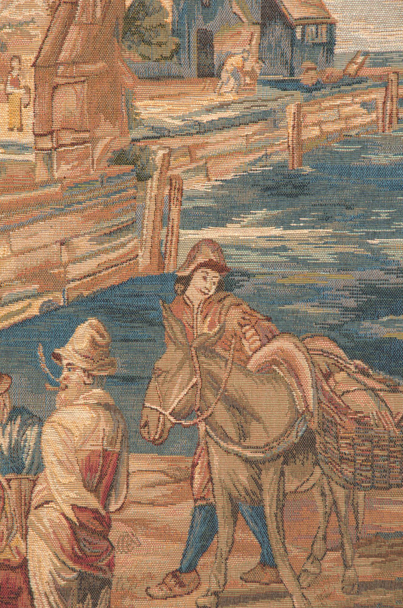 Return of Peche French Tapestry Wall Hanging 42x58 Inch Cotton Jacquard Woven Wall Tapestry