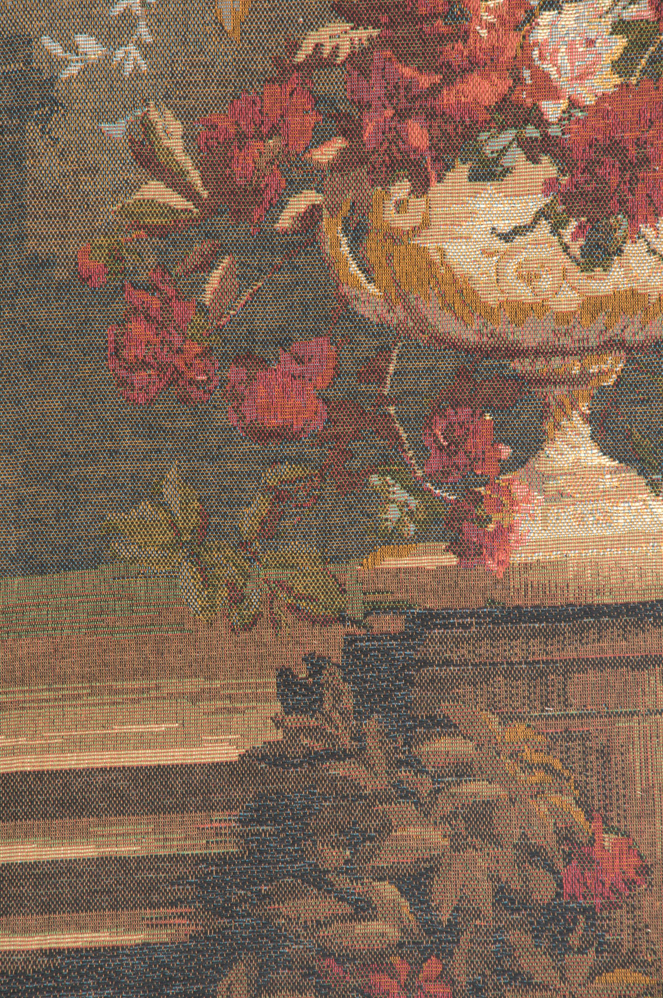 Bouquet at the Gazebo French Tapestry Wall Hanging 28x28 Inch Cotton Jacquard Woven Wall Tapestry