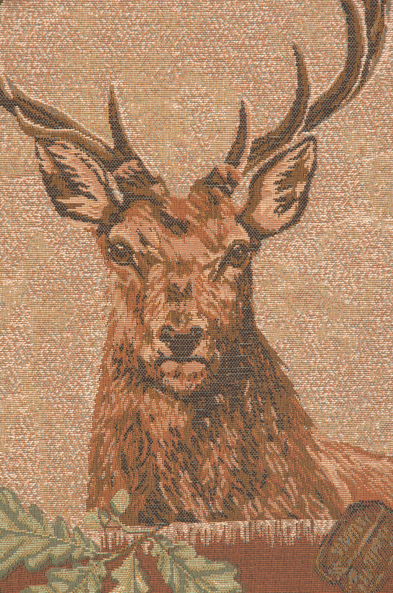 Deer Doe and Stag French Tapestry Pillow Cover 19x19 Inch Cotton Jacquard Woven Cushion Cover