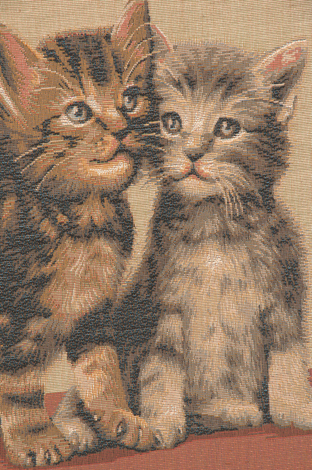 Henriette Ronner Two Kittens Tapestry Pillow Cover 19x19 Inch Cotton Jacquard Woven Cushion Cover