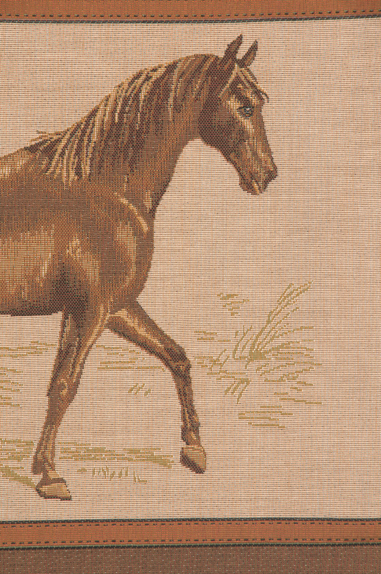 John Boultbee Horse Belt Tapestry Pillow Cover 19x19 Inch Cotton Jacquard Woven Cushion Cover
