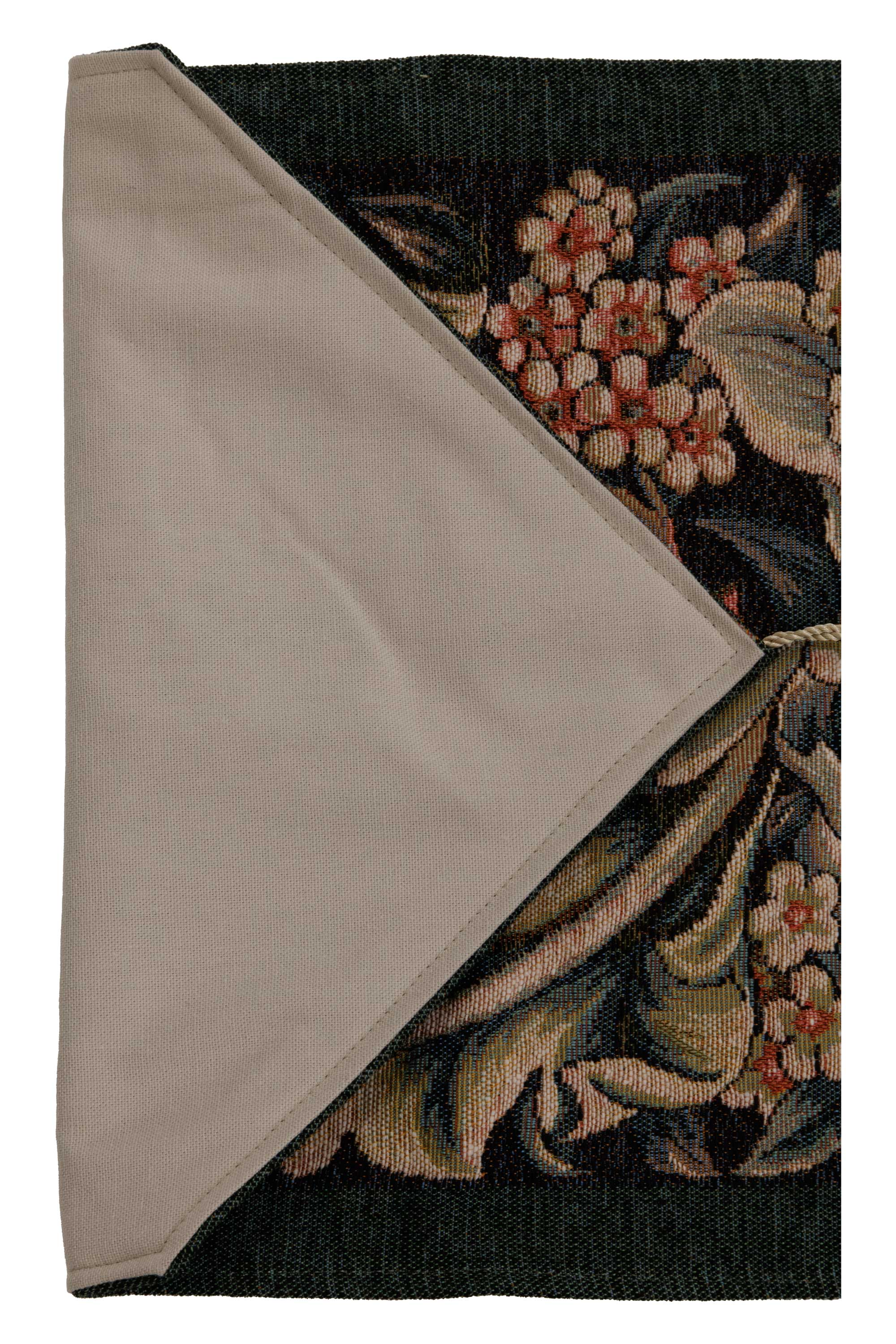 William Morris Green French Tapestry Table Runner | Close Up 6