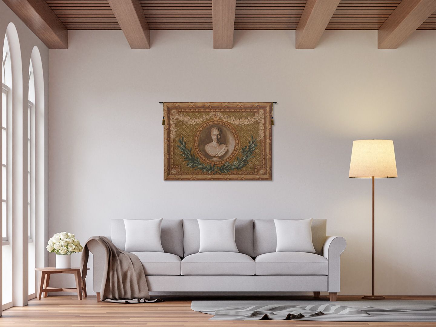 Napoleon Renaissance Tapestry Wall Hanging 44 x 58 in Jacquard Woven Historical Wall Art