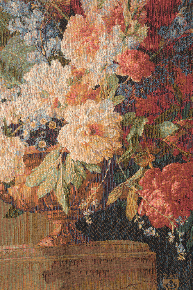 Bouquet et Architecture Vertical French Tapestry Wall Hanging 43x32 Inch Cotton Jacquard Woven Wall Tapestry