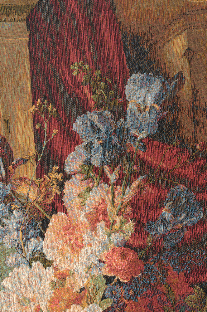 Bouquet et Architecture Vertical French Tapestry Wall Hanging 43x32 Inch Cotton Jacquard Woven Wall Tapestry