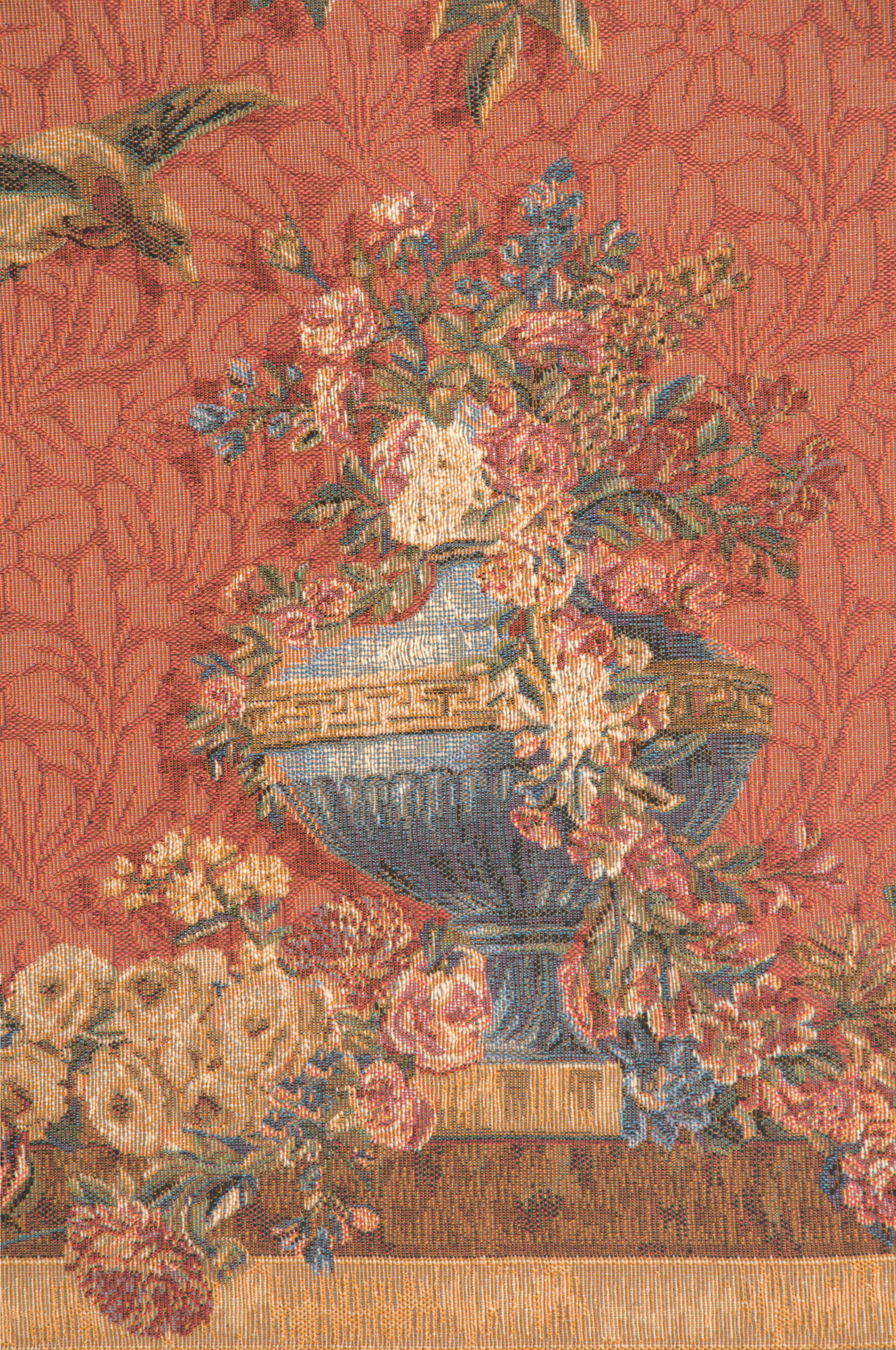Francois Boucher Medallion Serenade Rouge Tapestry Wall Hanging 58 x 44 in Jacquard Woven French Romantic Wall Art