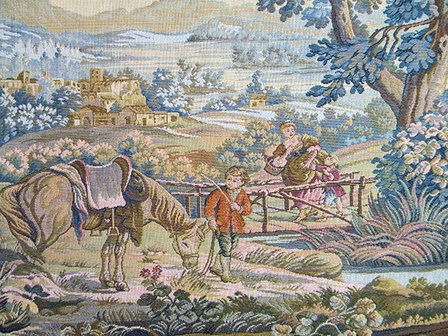 Ruscello Italian Tapestry Wall Hanging 17 x 14 in European Landscape Jacquard Woven Traditional Home Decor