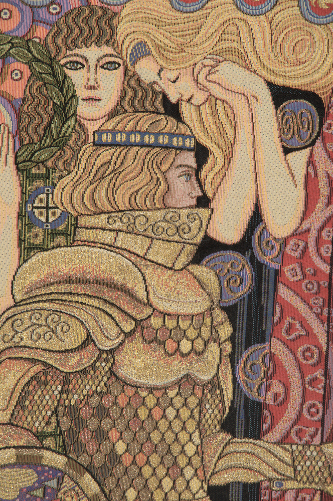 Gustav Klimt The Knight Tree of Life Vintage Tapestry Wall Hanging 36 x 52 Art Nouveau Jacquard Woven Decor