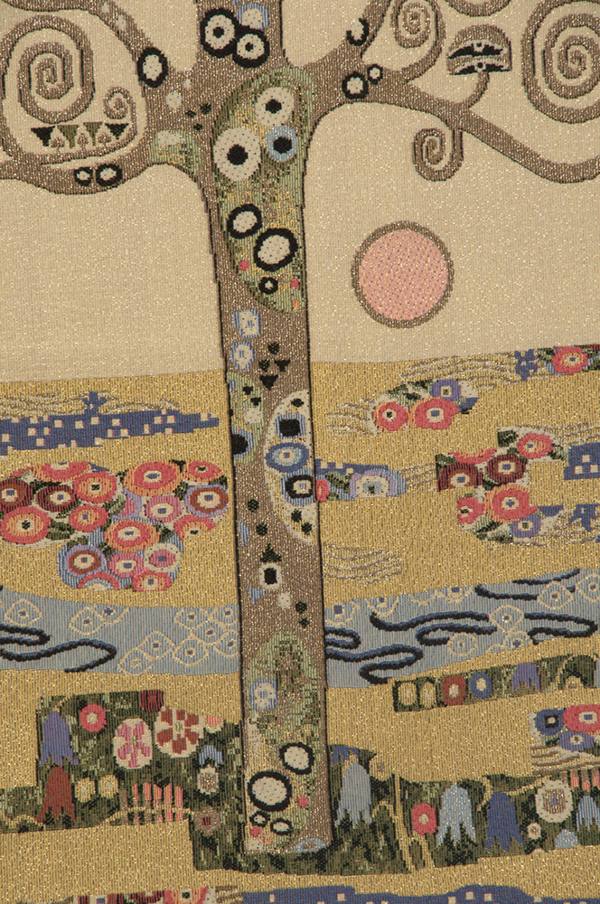 Gustav Klimt The Knight Tree of Life Vintage Tapestry Wall Hanging 36 x 52 Art Nouveau Jacquard Woven Decor