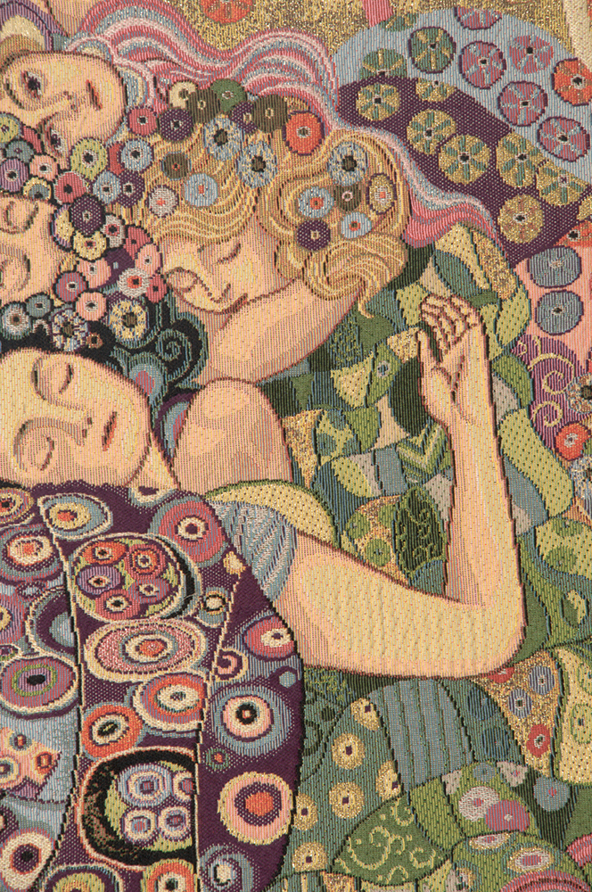 Gustav Klimt The Virgin Vintage Tapestry Wall Hanging 36 x 24 in Art Nouveau Jacquard Woven Wall Art