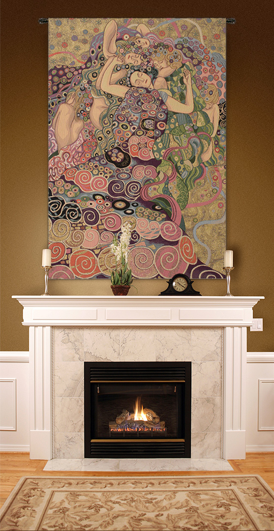 Gustav Klimt The Virgin Vintage Tapestry Wall Hanging 36 x 24 in Art Nouveau Jacquard Woven Wall Art