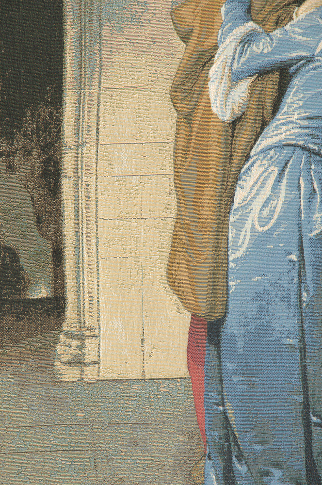 Francesco Hayez The Kiss Vintage Tapestry Wall Hanging 24 x 20 in Romantic Italian Art Jacquard Woven Decor