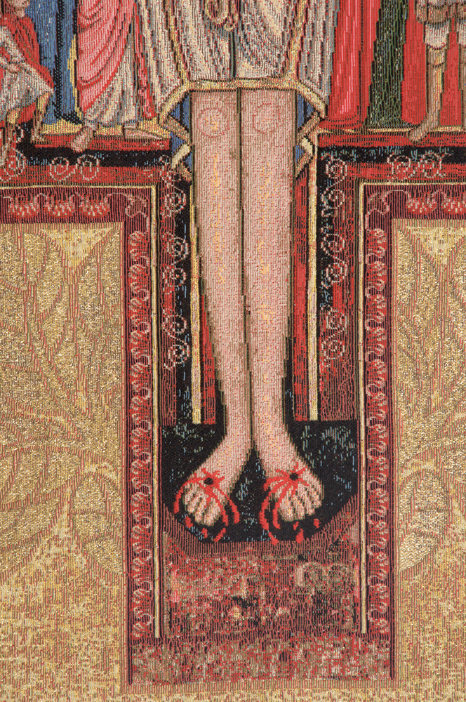 Crucifix Of St. Damian Italian Tapestry Wall Hanging 24 x 16 in Religious Christian Jacquard Woven Wall Art
